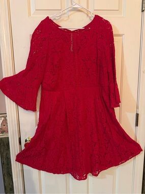 ⭐️2/25$ Red Lace Fit & Flare Dress